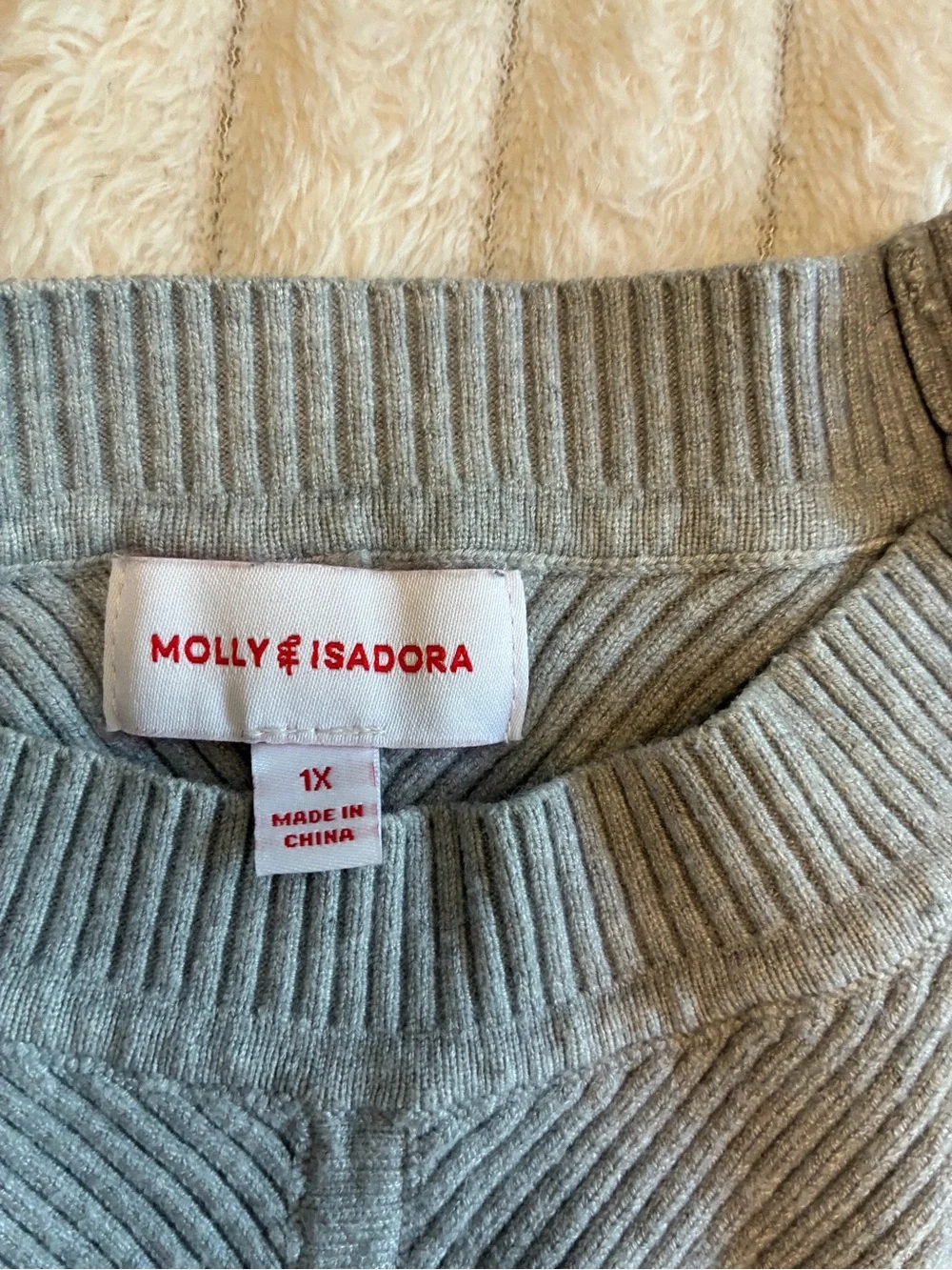 1X- Molly & Isadora Gray Heavy Knit Slouchy Sweater | Cozy 3/4 Sleeve Pullover 🩶